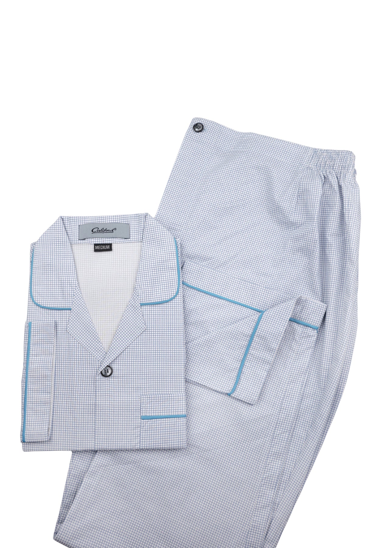Blue Circular Grid Night Suit / NS0926 - #3