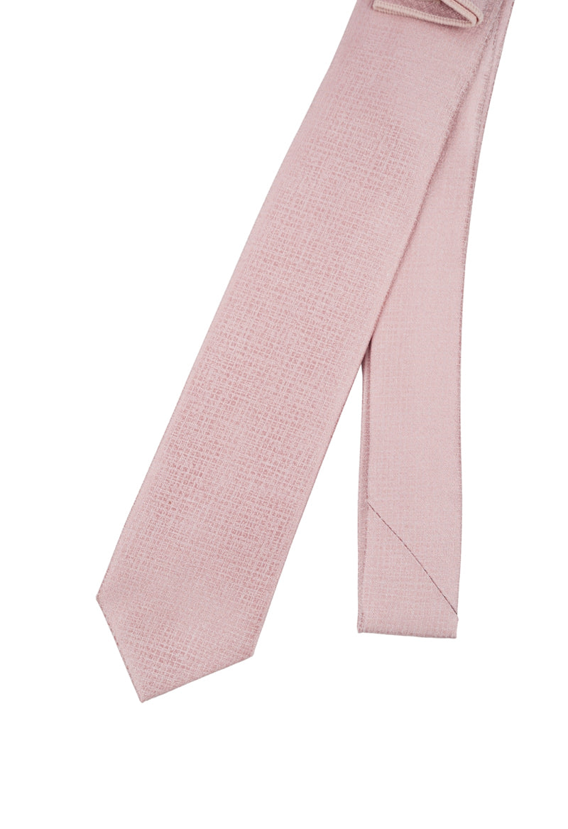 Textured Soft Pink Necktie & Pocket Square Set