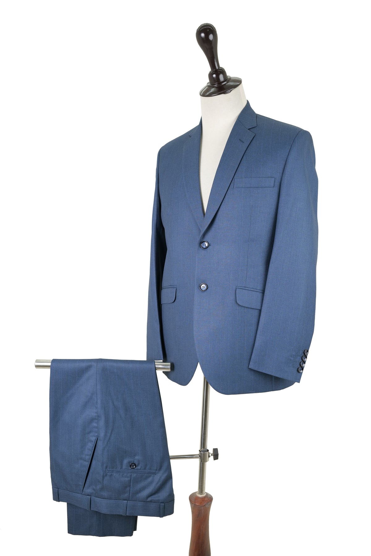 Steel Blue Pinstripe Suit / ANL66-25SUIT / COL# AF - BLUE