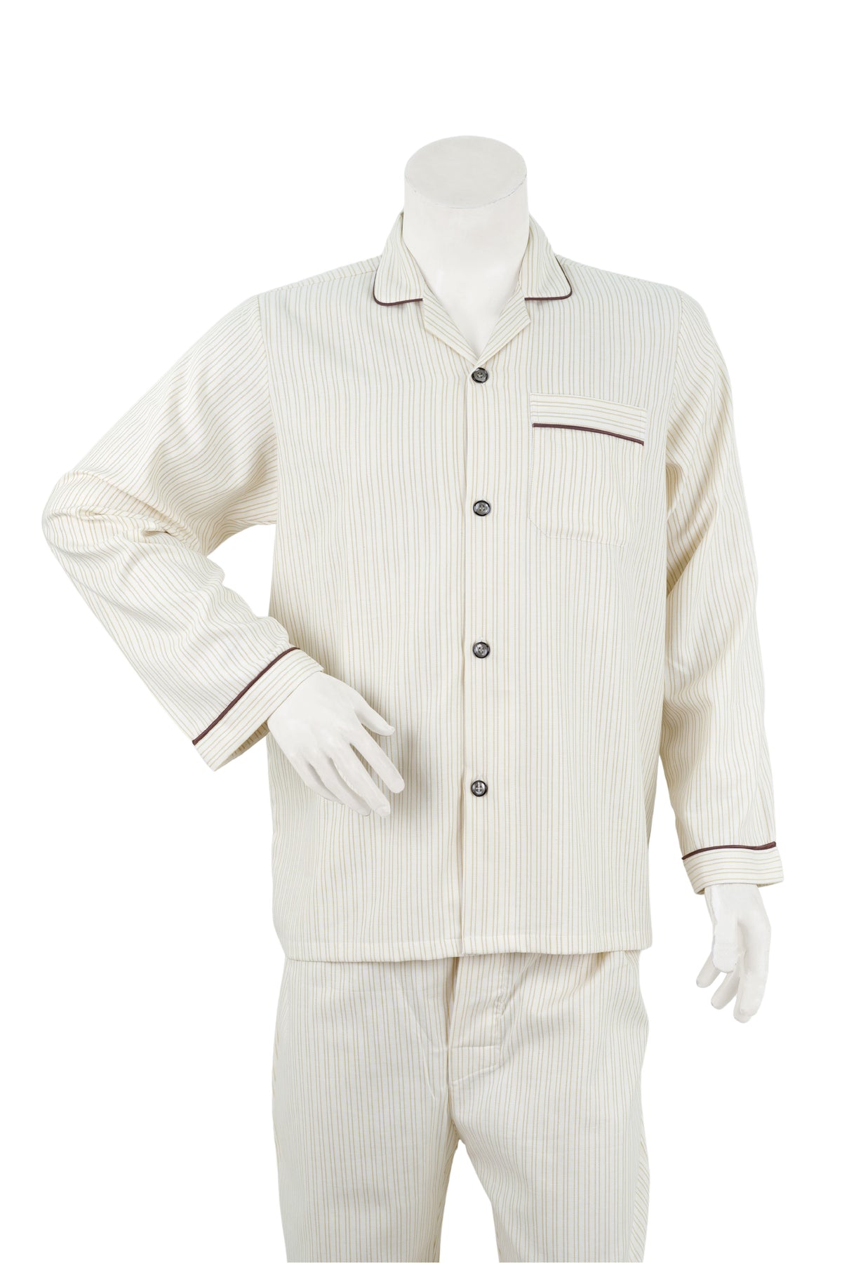 Ivory Pinstripe Classic Night Suit / NS0926 - #6