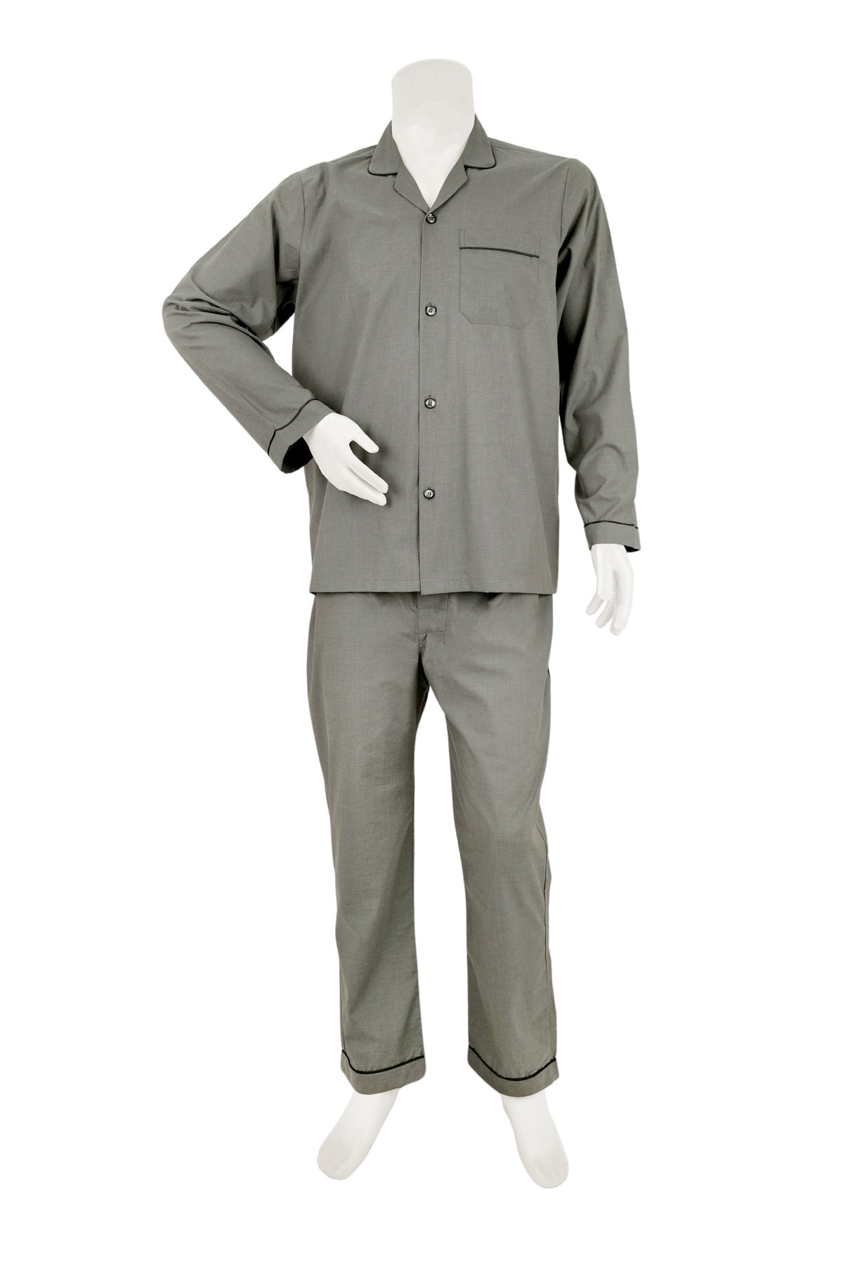 Olive Green Textured Night Suit / NS0926 - #1