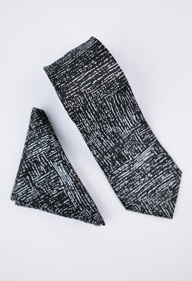Onyx Abstract Necktie & Pocket Square Set