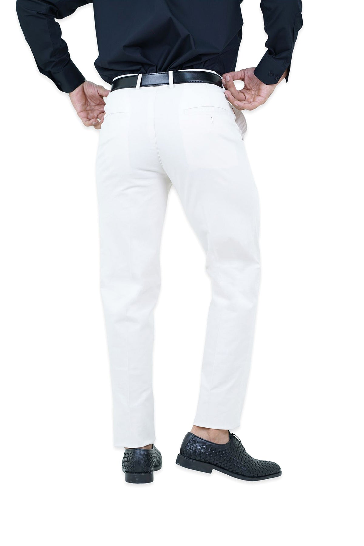 Classic White Cotton Pants - N2016 WHITE