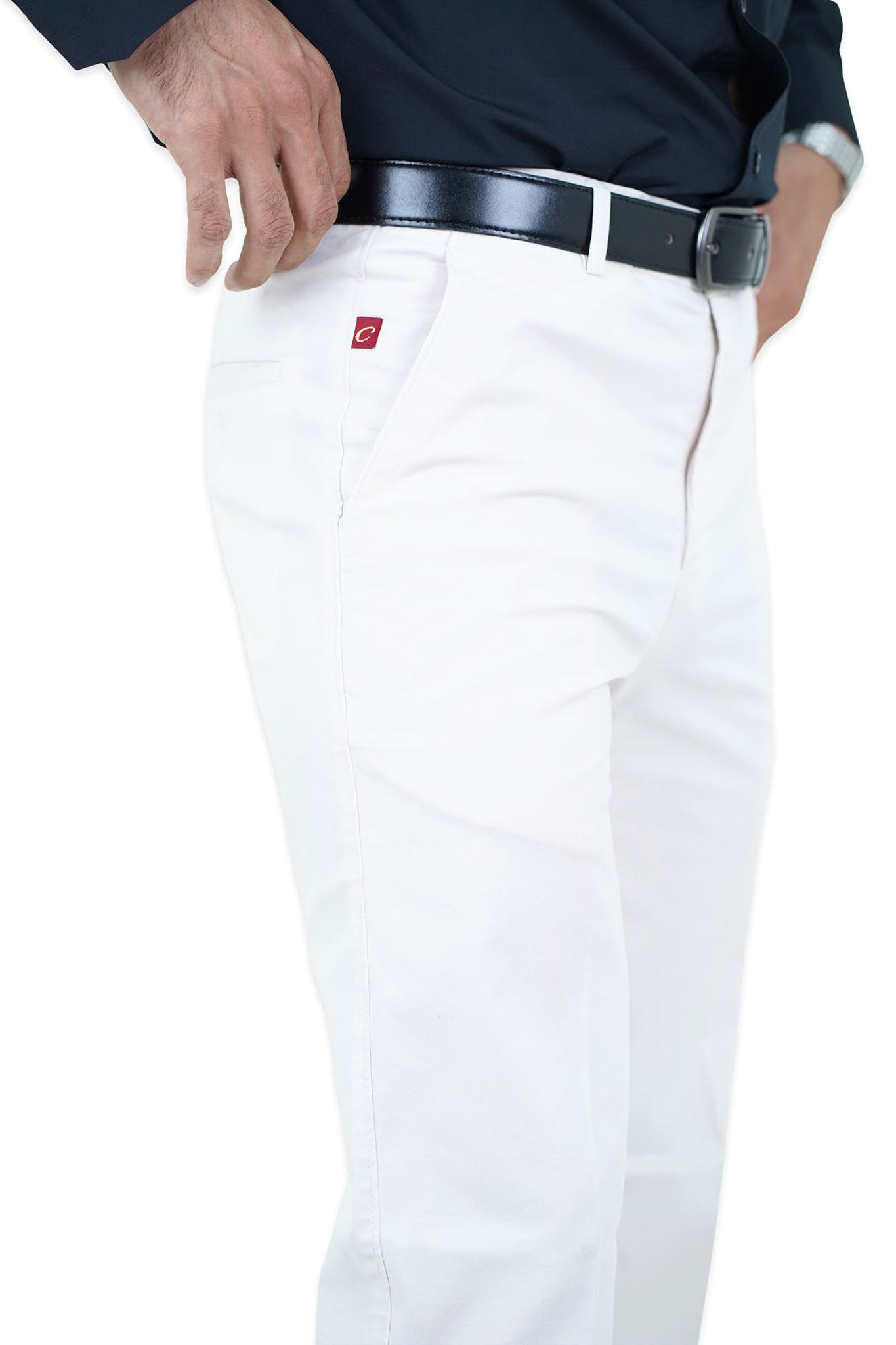 Classic White Cotton Pants - N2016 WHITE