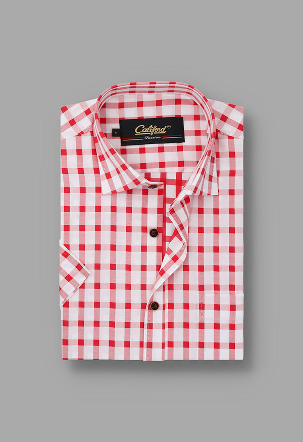 White & Red gingham shirt - 022490-24-13