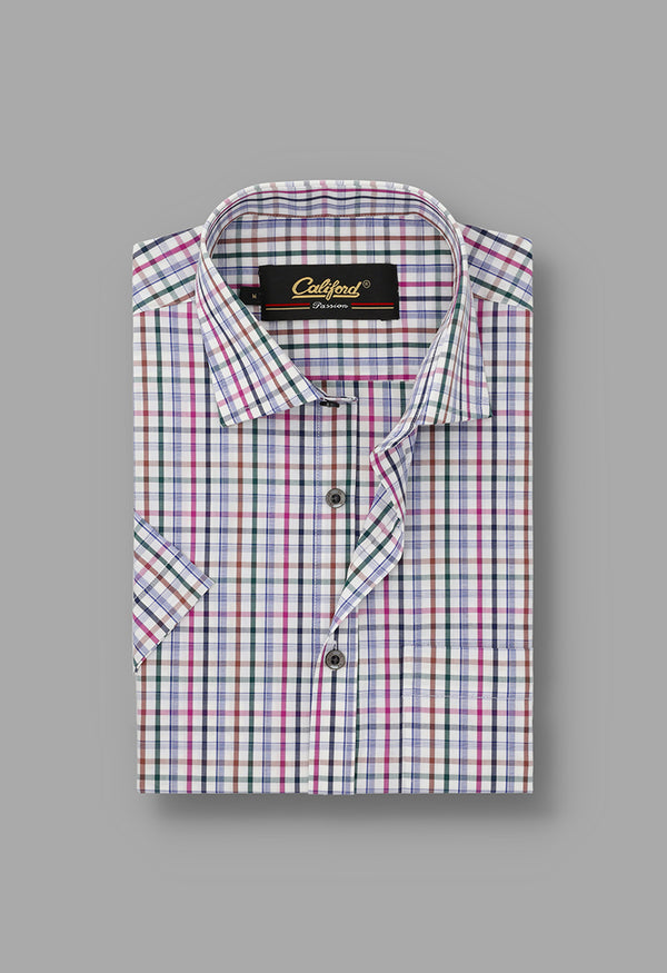 Multi Check Short Sleeve Shirt  - 022490-24-10