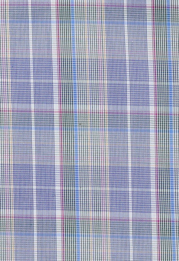 Blue glen plaid checkered half sleeves - 022490-24-05