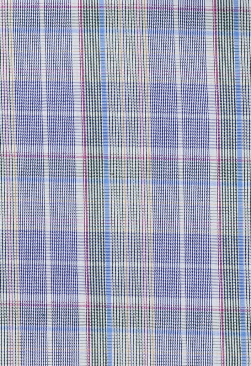 Blue glen plaid checkered half sleeves - 022490-24-05