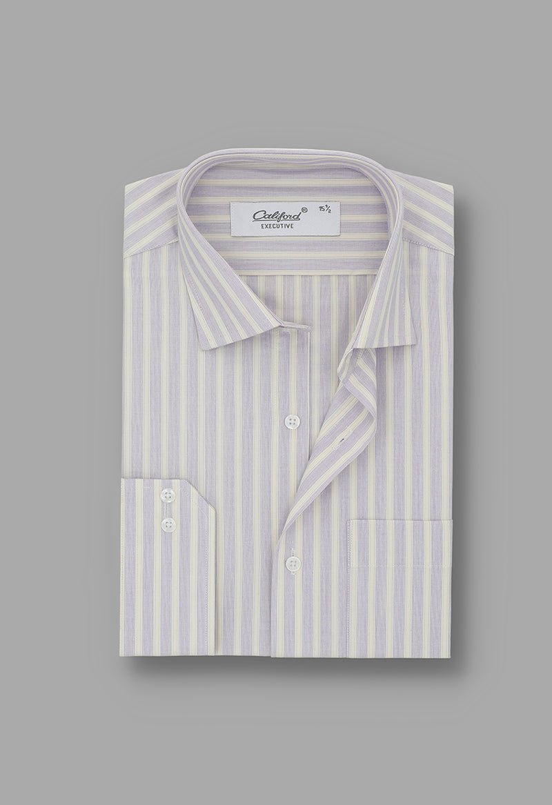 Lavender striped shirt / Exec072401-05