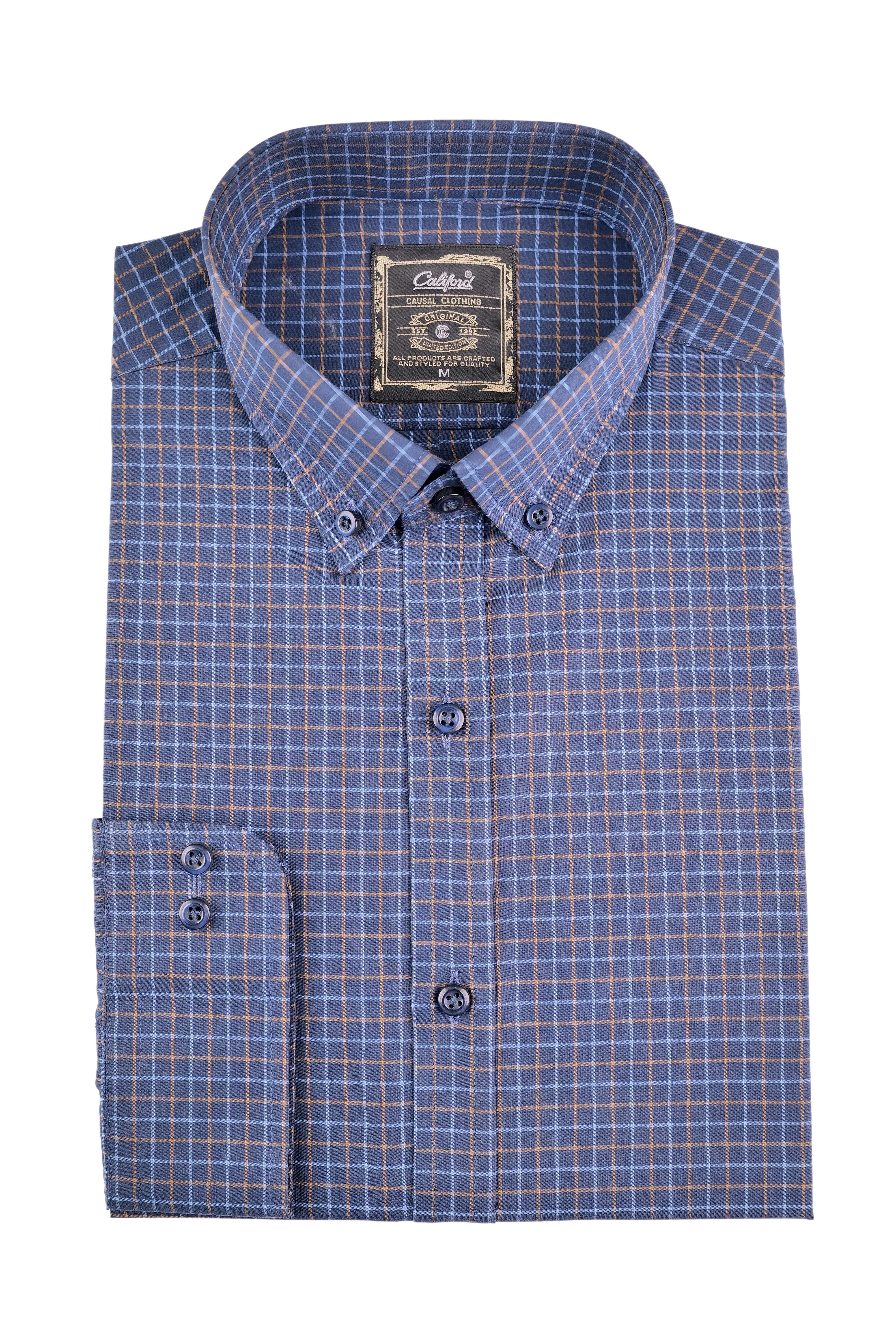 Slate Amber Windowpane Shirt - 052638/11