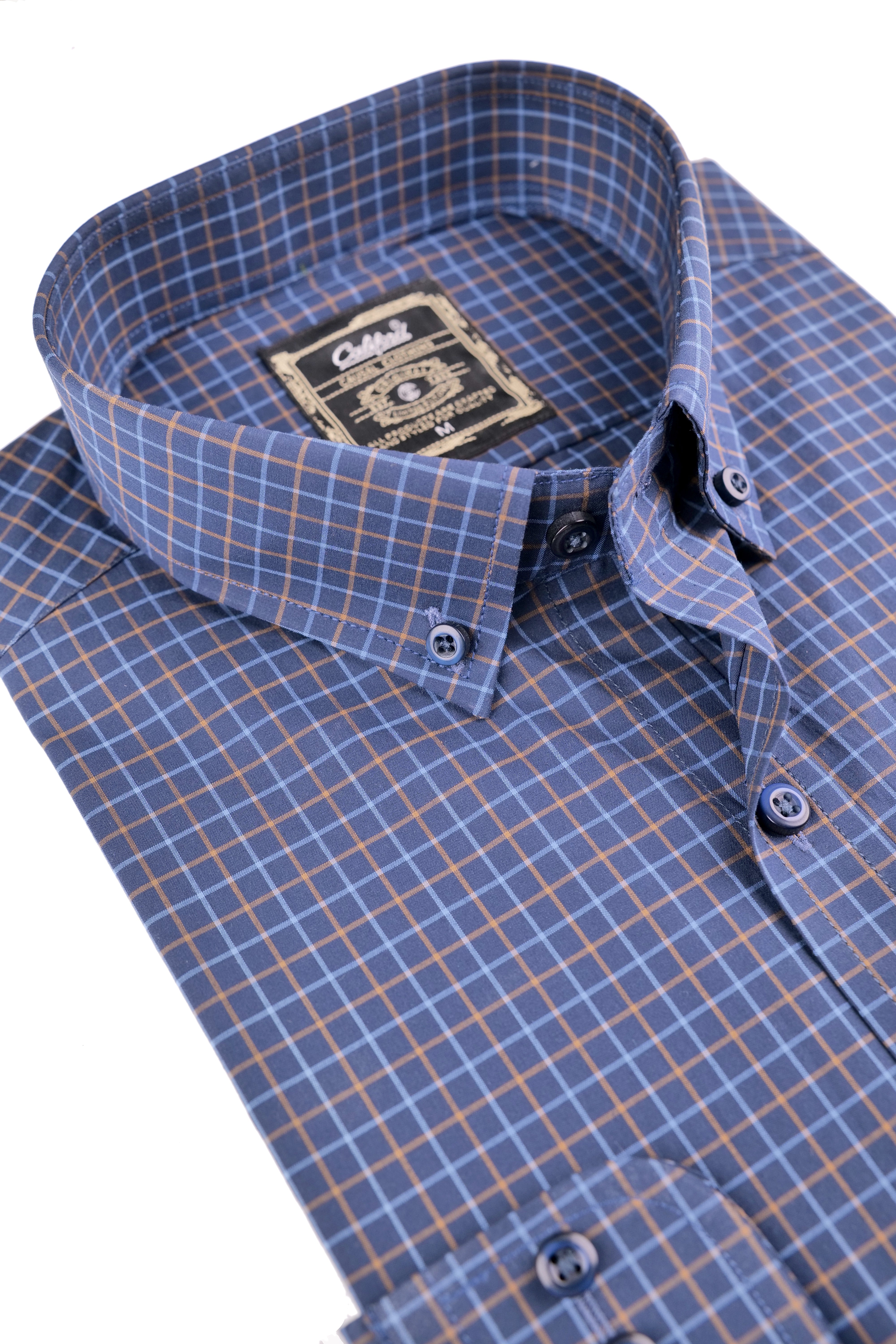 Slate Amber Windowpane Shirt - 052638/11
