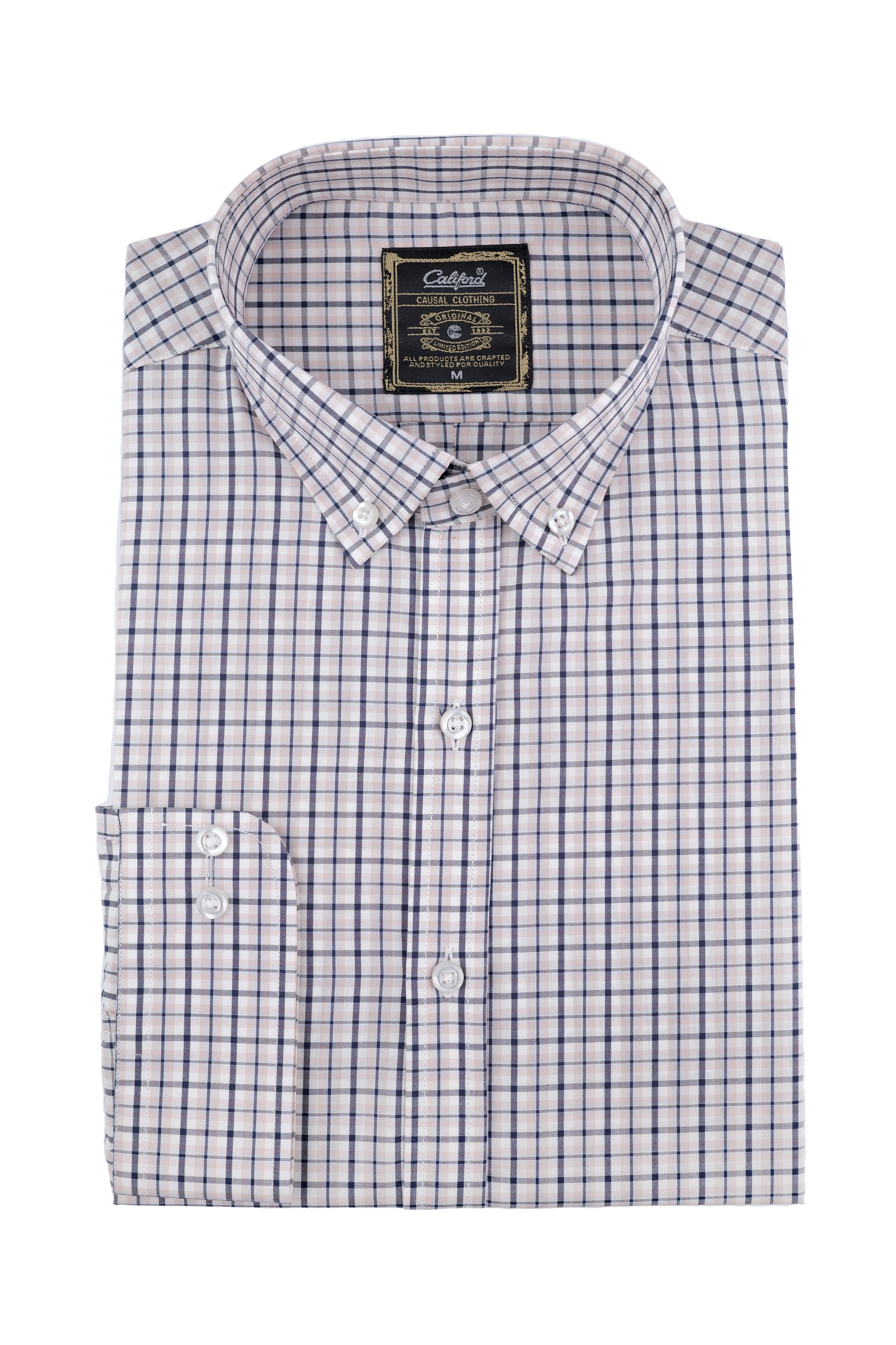 Neutral Cream Grid Shirt - 052638/14