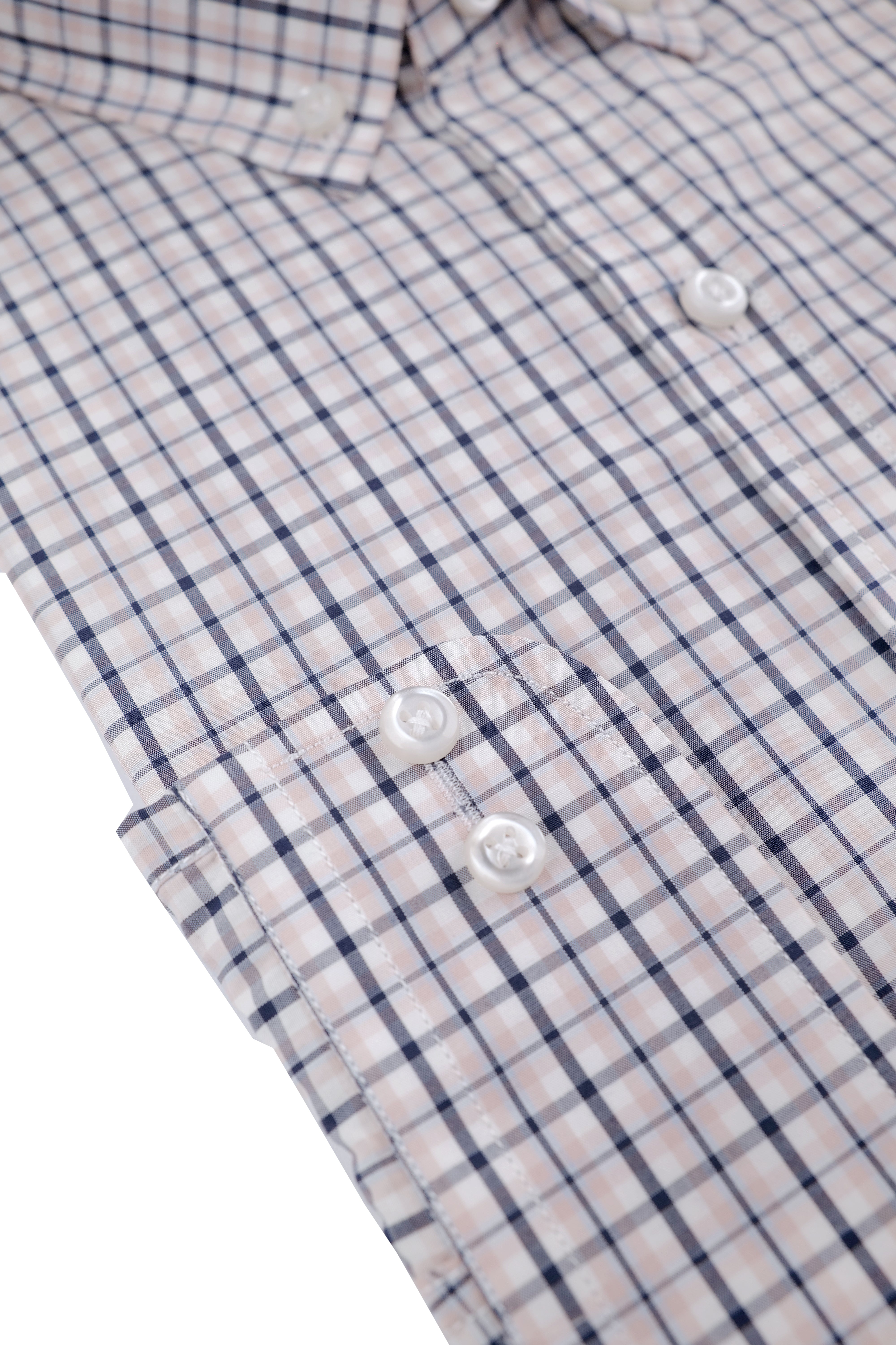 Neutral Cream Grid Shirt - 052638/14