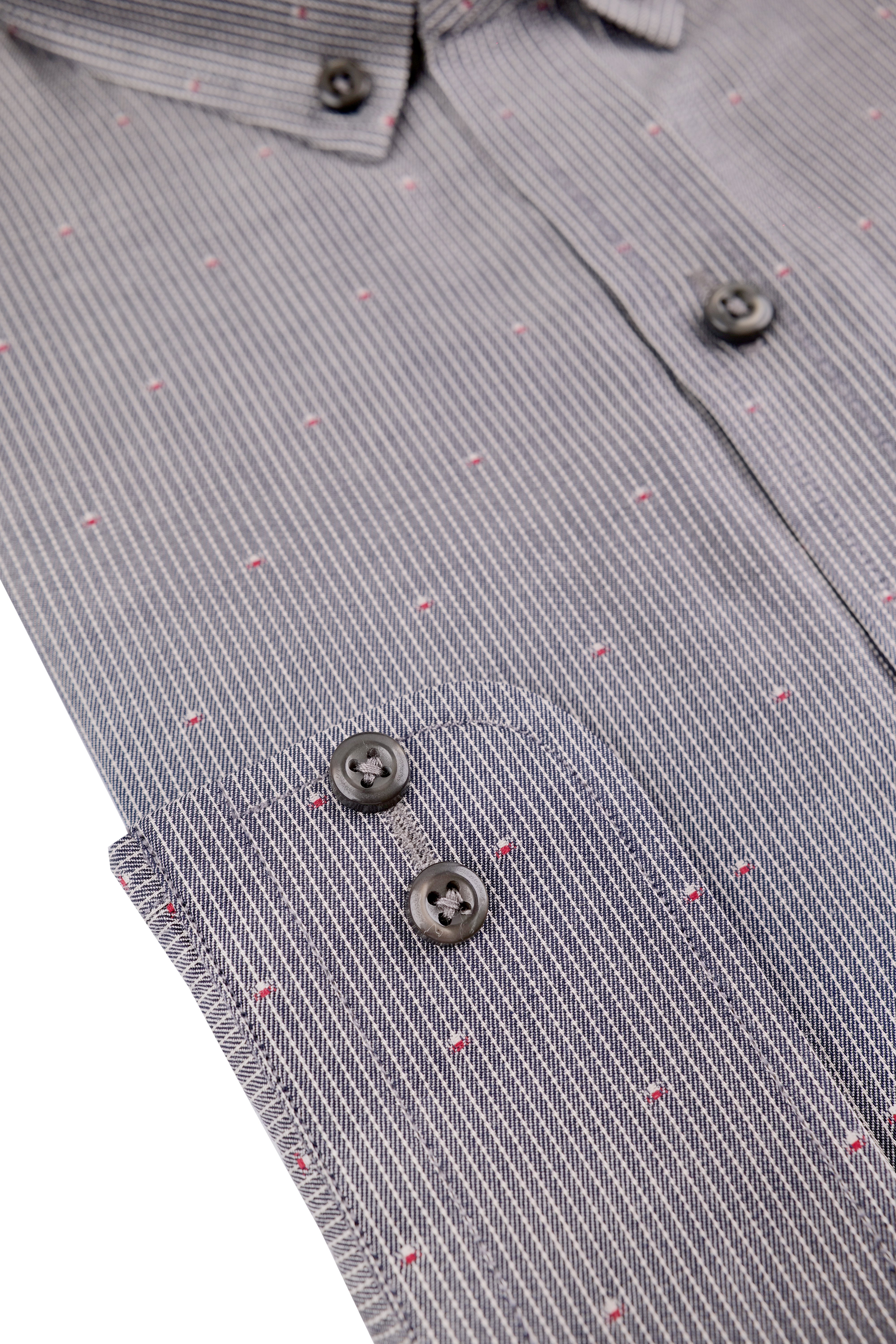Charcoal Red-Dot Striped Shirt - 052638/17