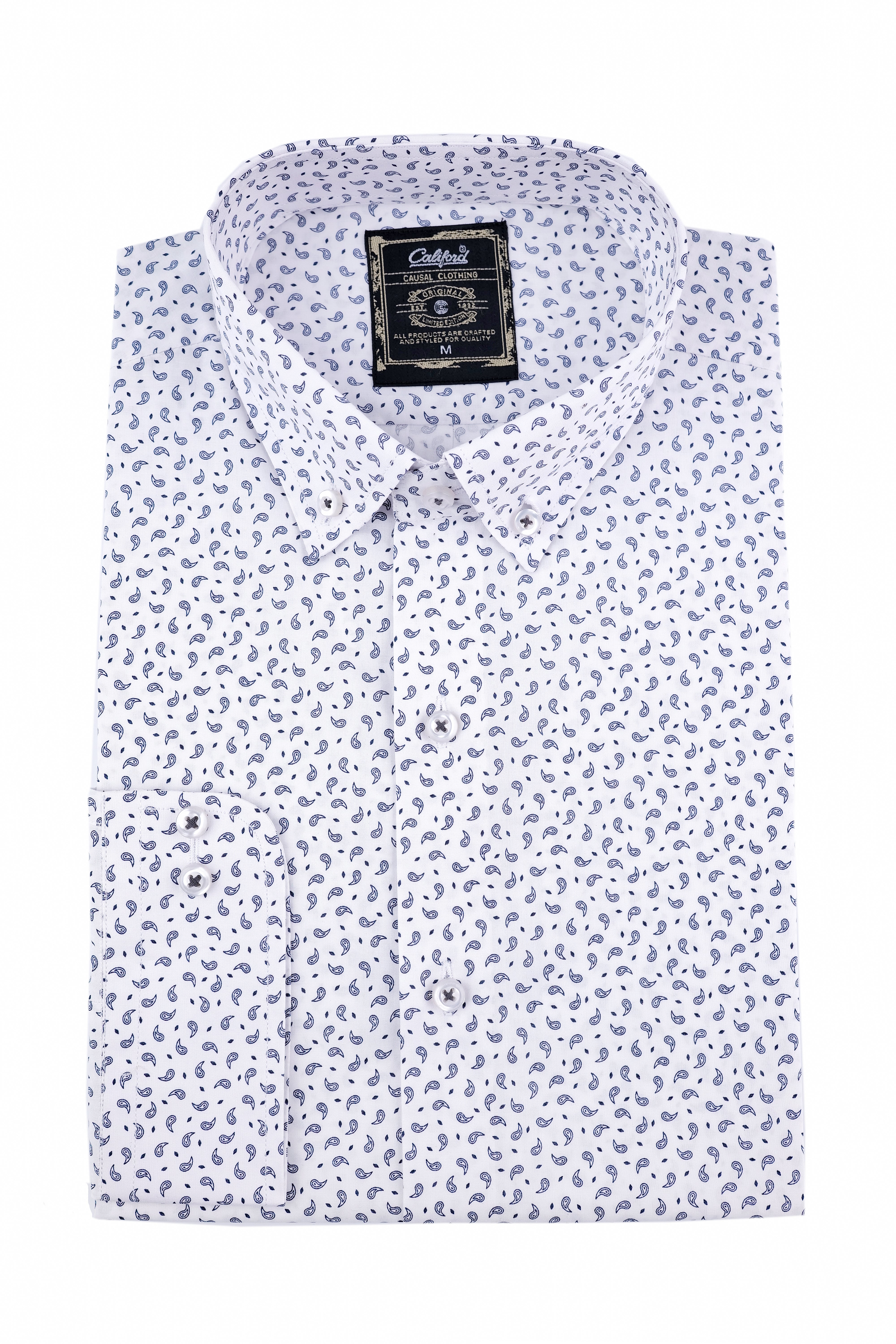 White Navy Paisley Shirt - 052638/05