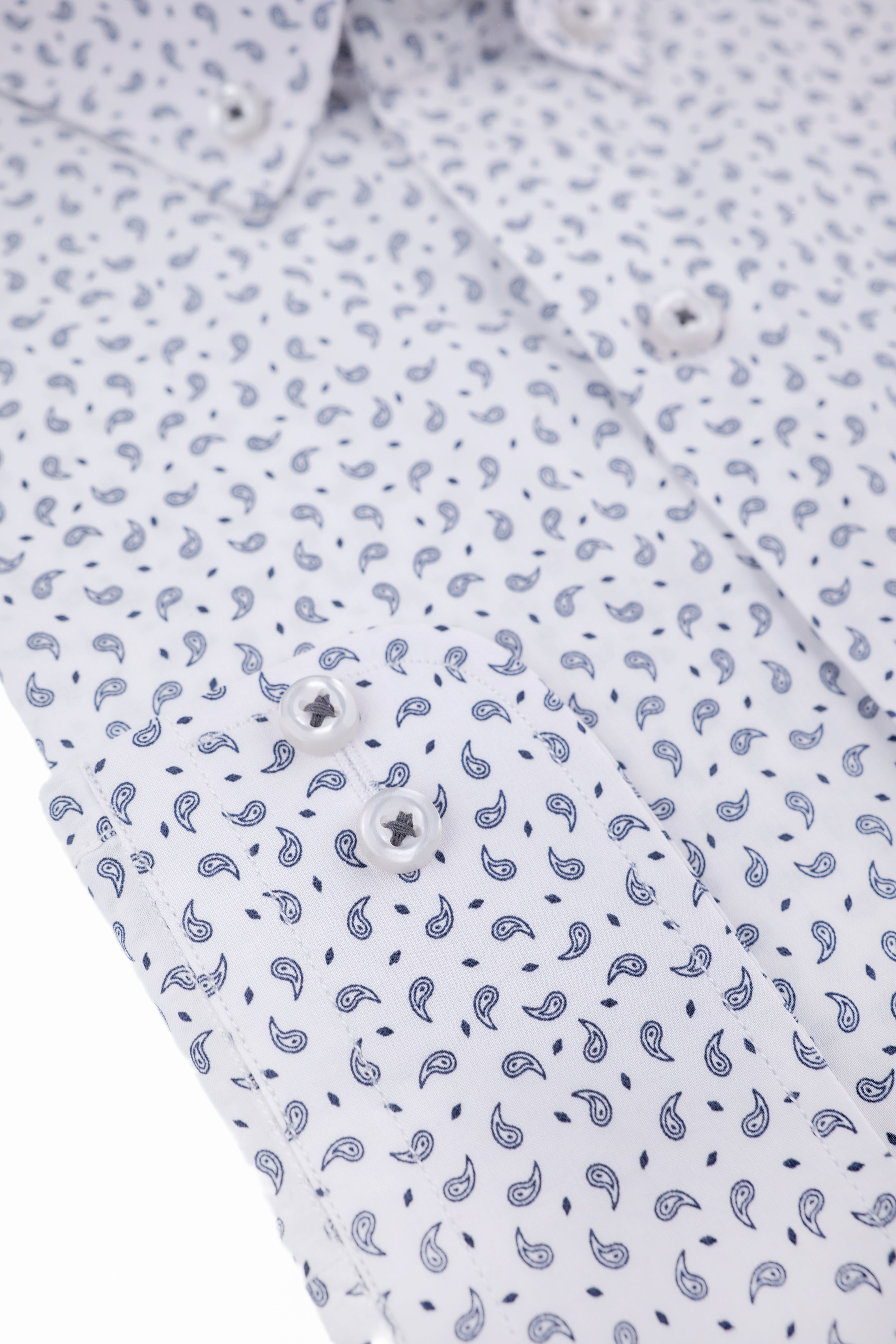 White Navy Paisley Shirt - 052638/05