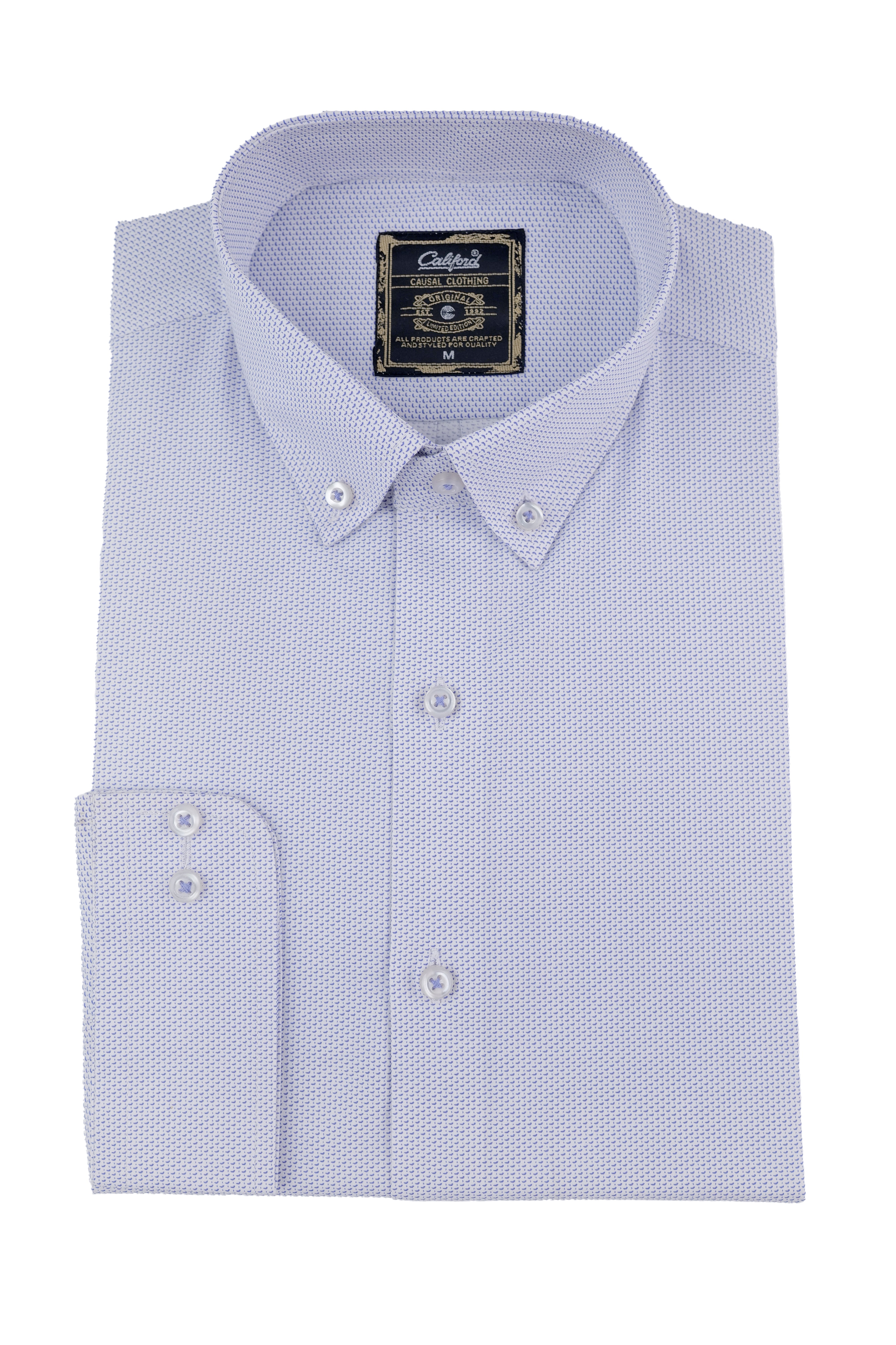 Ice Blue Micro-Dotted Shirt - 052638/16