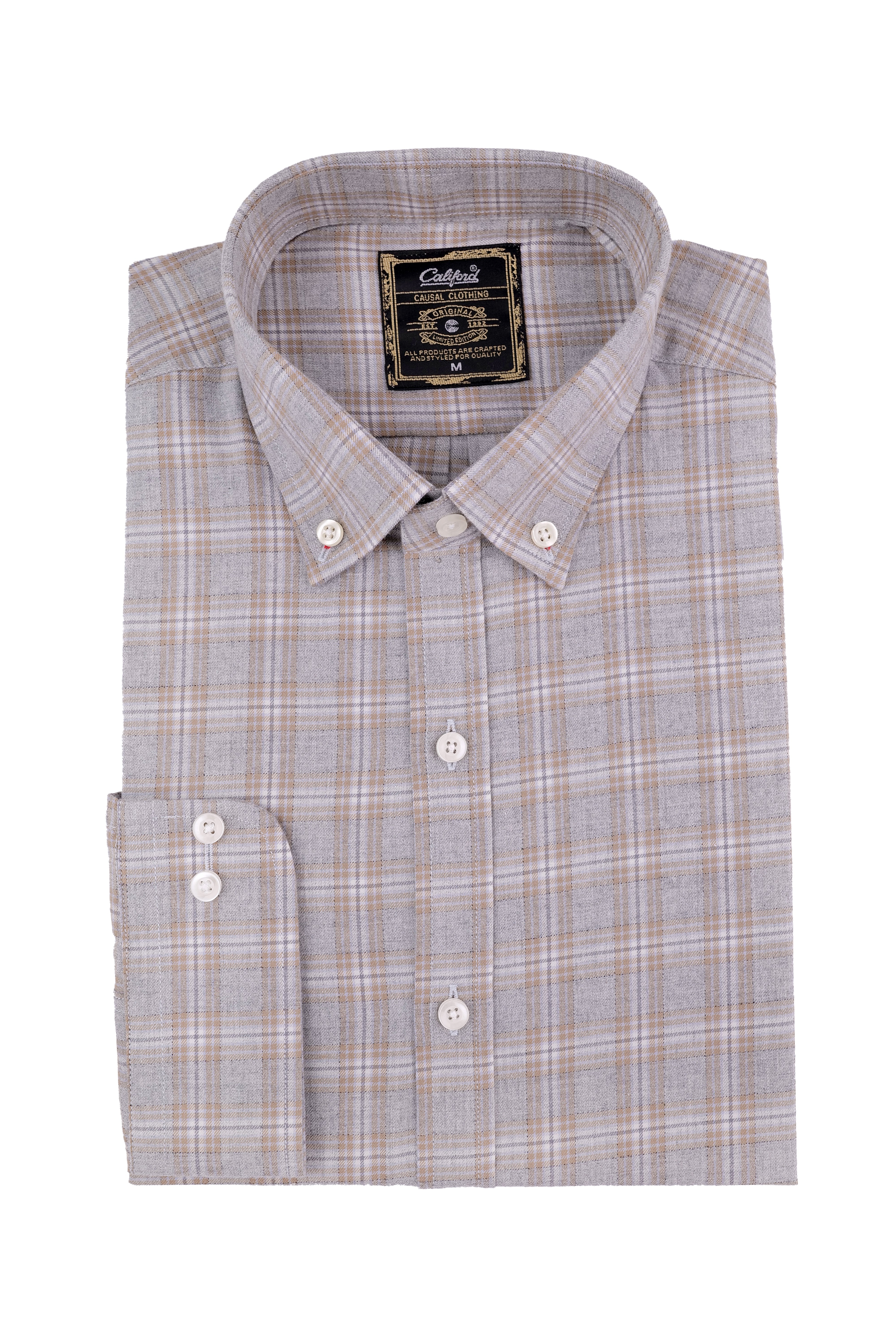 Heather Grey Earth Plaid Shirt - 052638/12