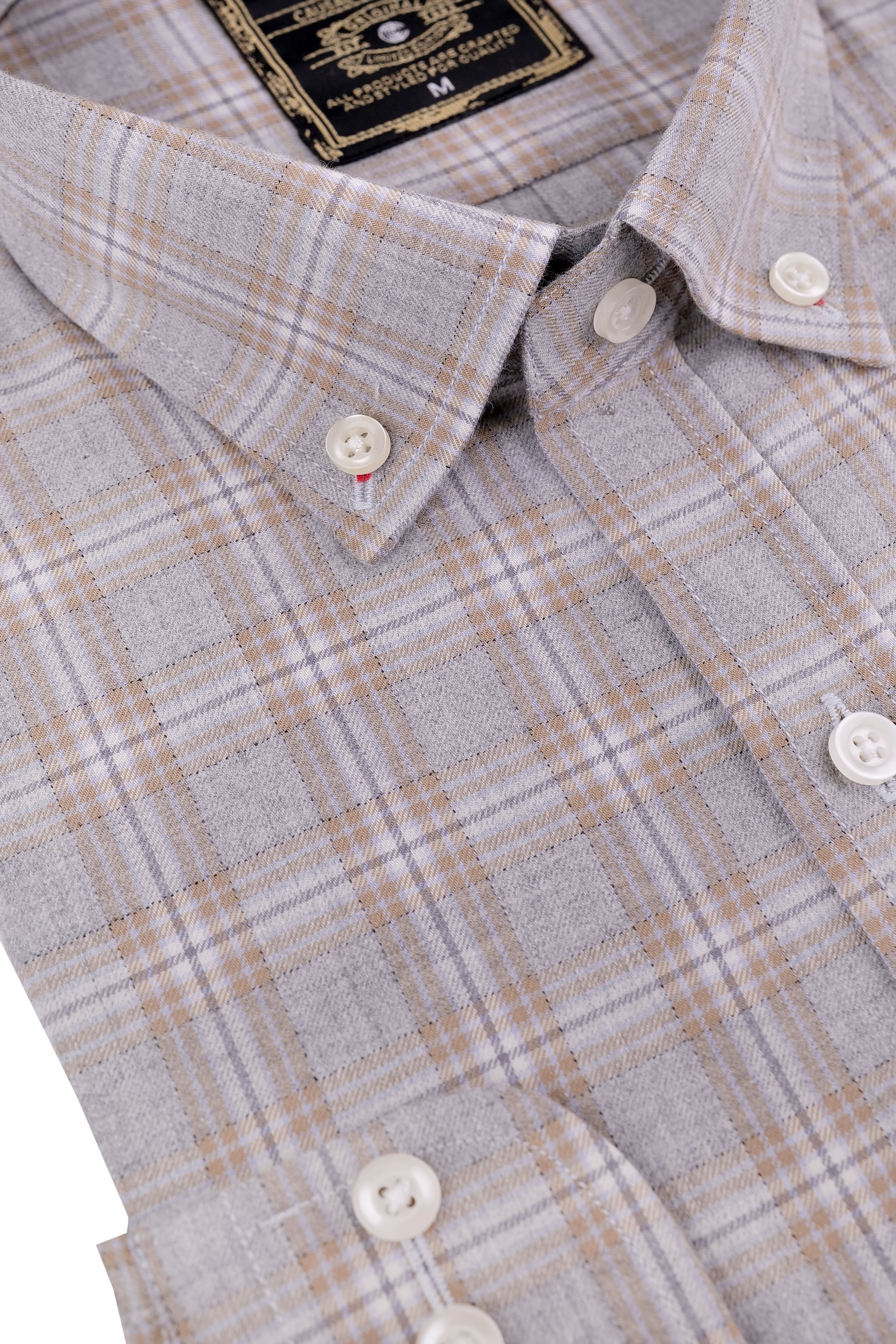 Heather Grey Earth Plaid Shirt - 052638/12