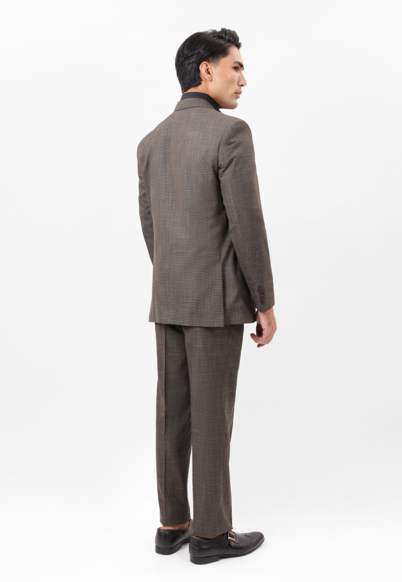 Brown textured suit - KA05