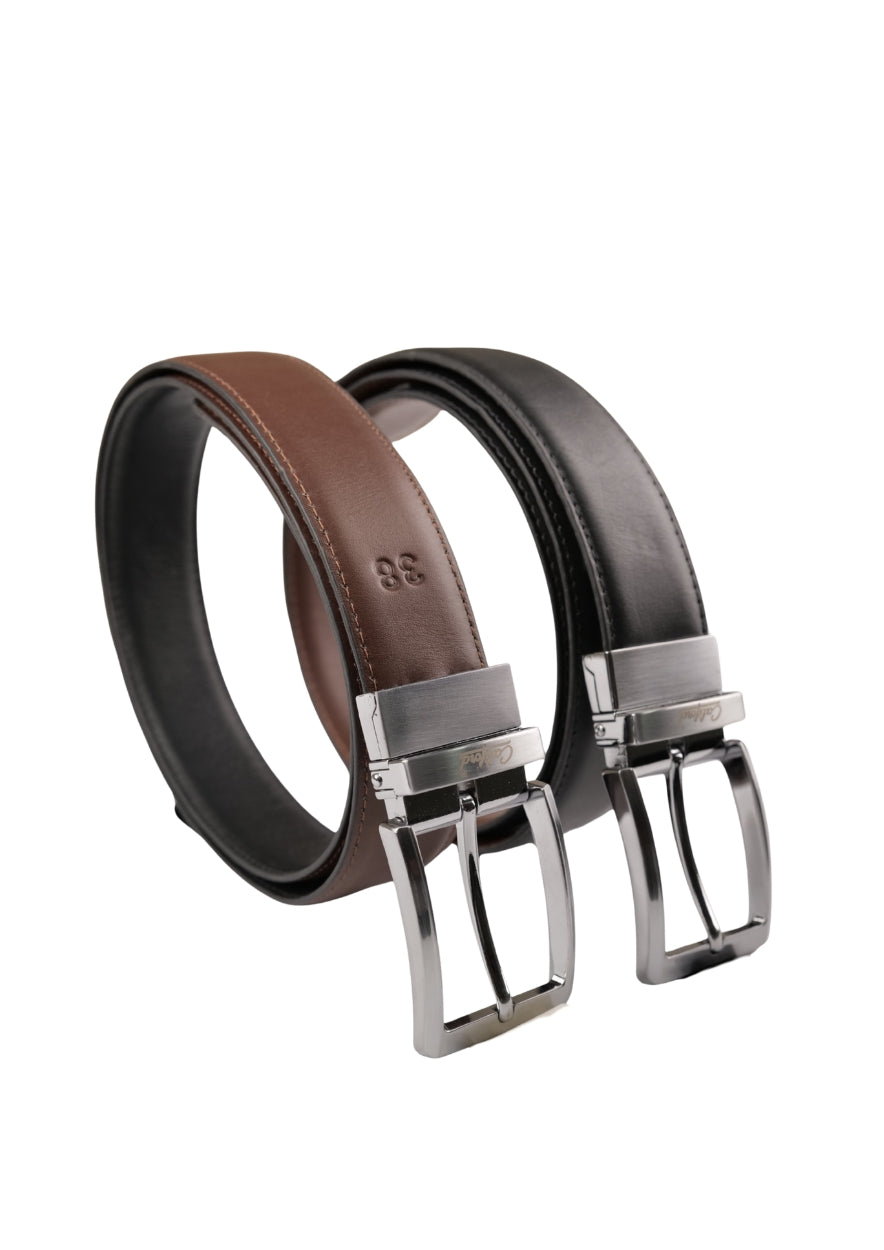 Reversible Smooth Leather Belt / Black # 163