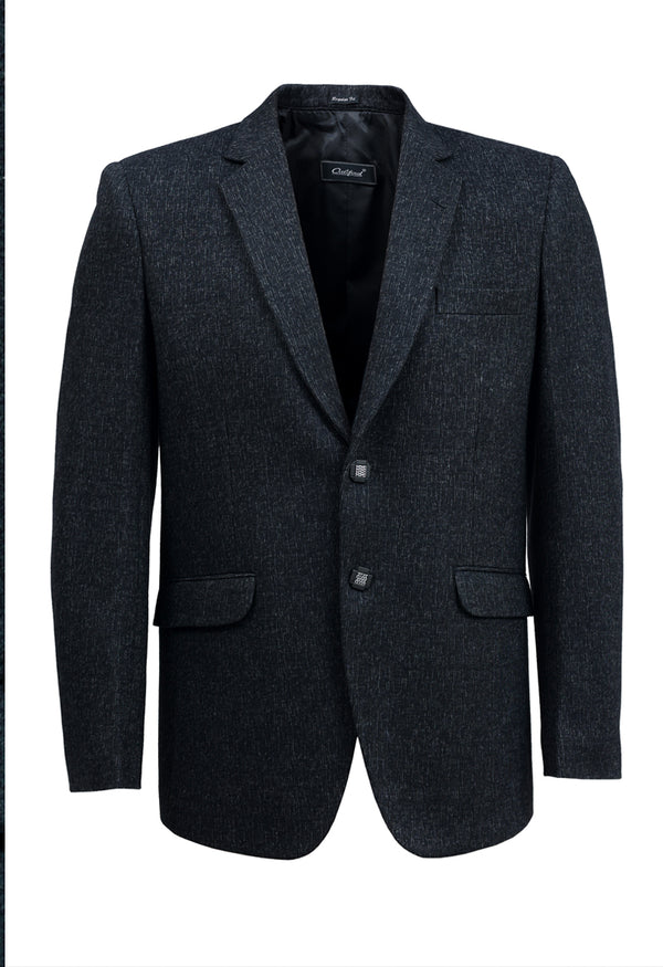 Charcoal textured wool blazer -wblz 08