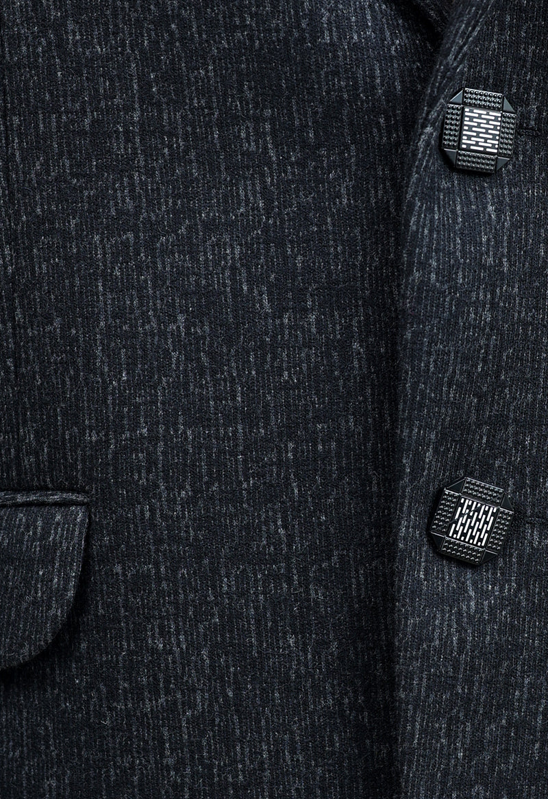 Charcoal textured wool blazer -wblz 08