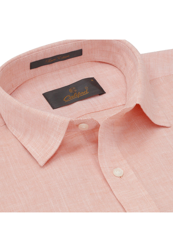 Peach linen shirt - 032250- 07