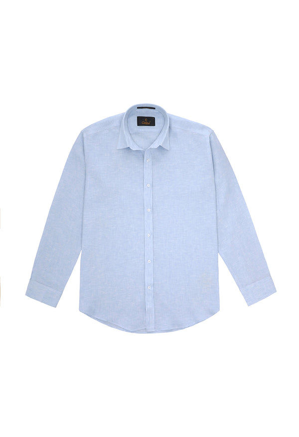Light blue linen shirt - 032250- 09 - Califord