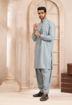 Mint embroidered suit (Band collar) - Califord