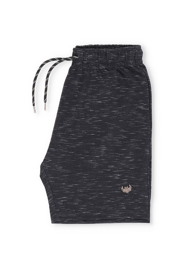 French terry shorts - Black slub