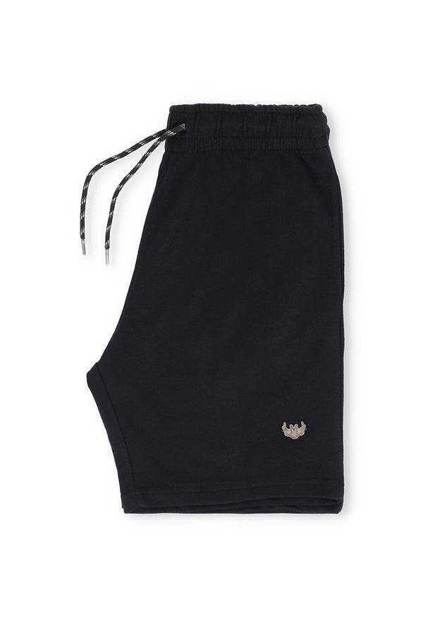 French terry shorts - Plain black